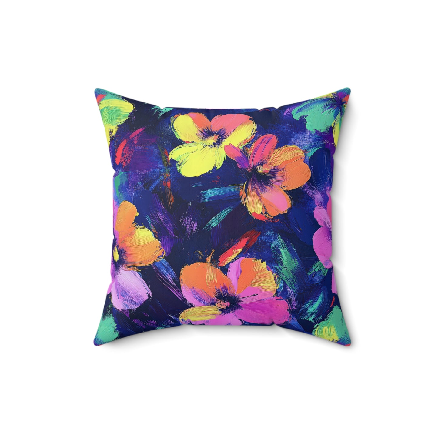 Watercolor Flowers Throw Pillow