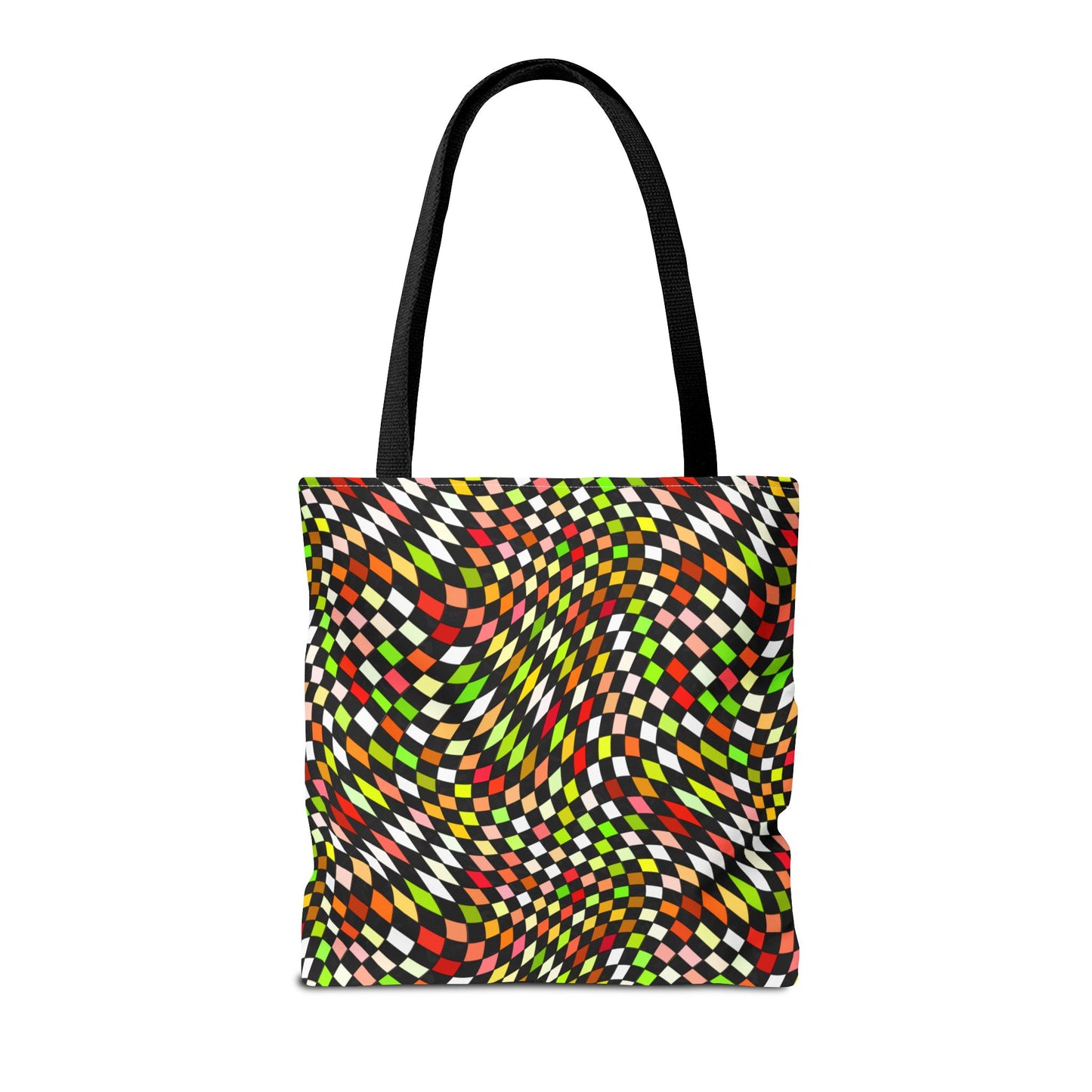 Warped Yellow/Green Checkered Canvas Tote Bag