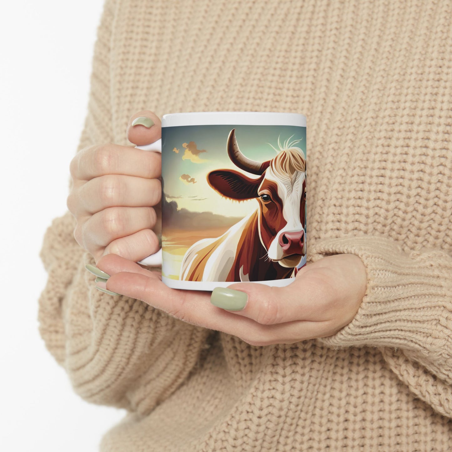 Stars, Stripes, & Moos Ceramic Mug, (11oz, 15oz)