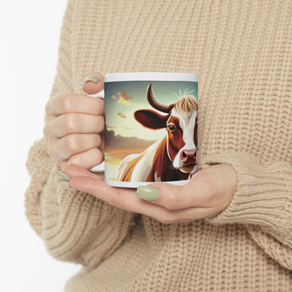 Stars, Stripes, & Moos Ceramic Mug, (11oz, 15oz)