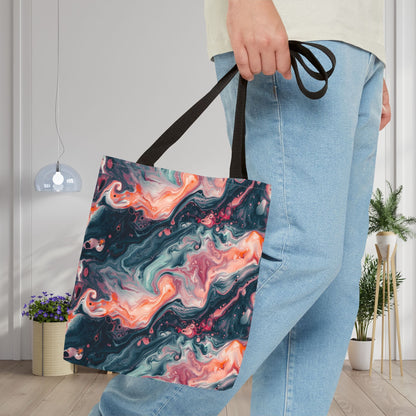 Pink Venom Marble Canvas Tote Bag