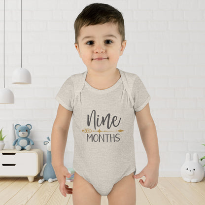 Golden Arrow Milestone Baby Bodysuit-Nine Months