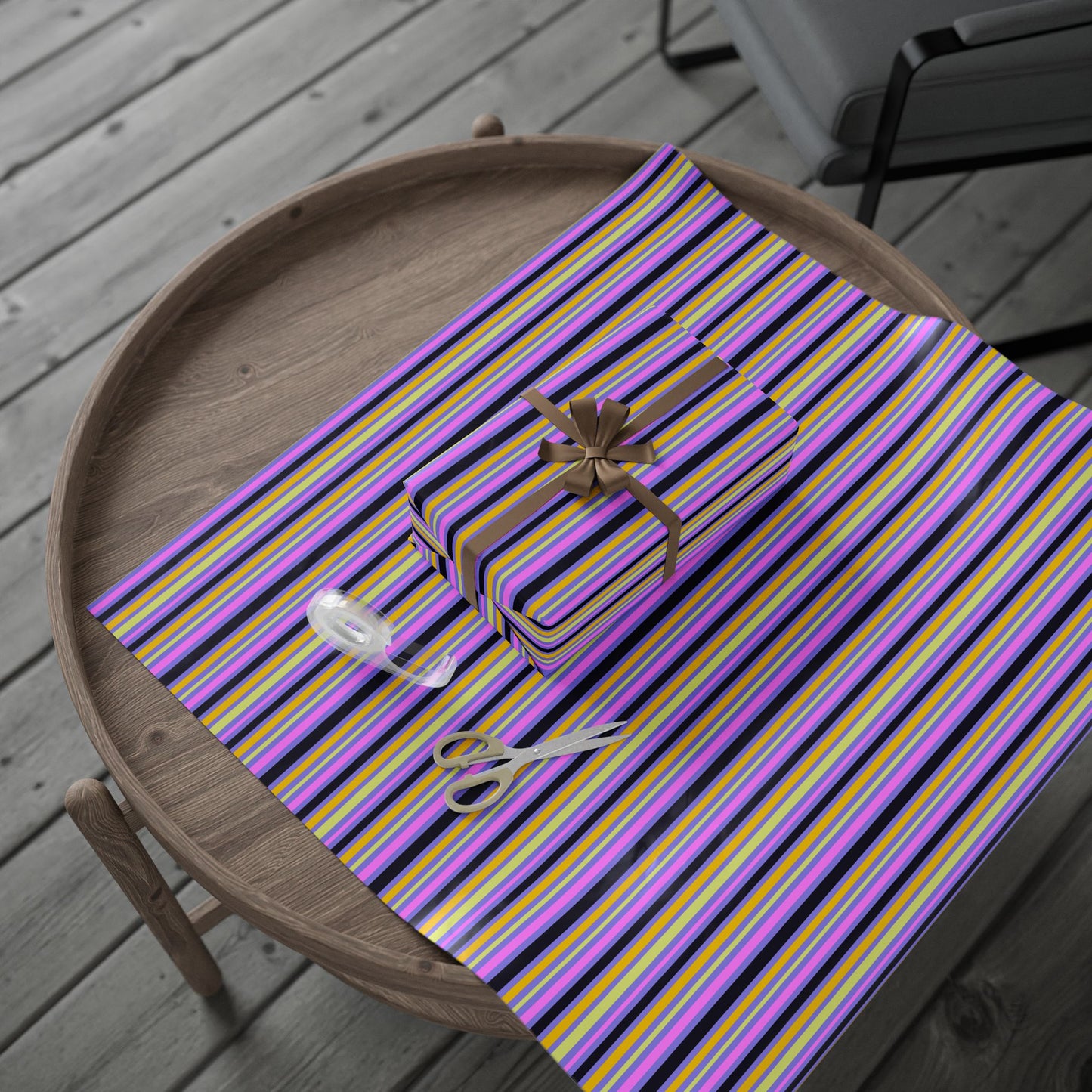 Midnight Pop Stripes Gift Wrap