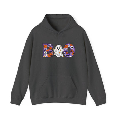 Cute Floral Boo w/Ghost Heavy Blend™ Hooded Sweatshirt