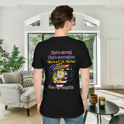 Proud Dad of US  Marine Daughter Adult T-shirt