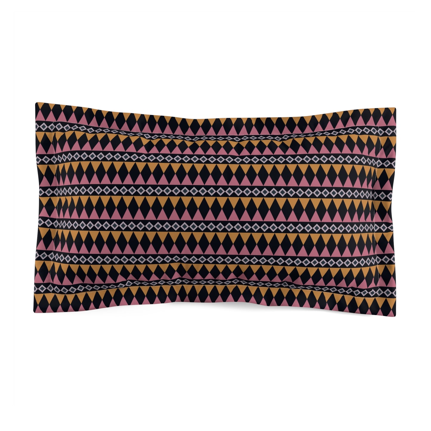Midnight Clay Cairn Stripes Microfiber Pillow Sham