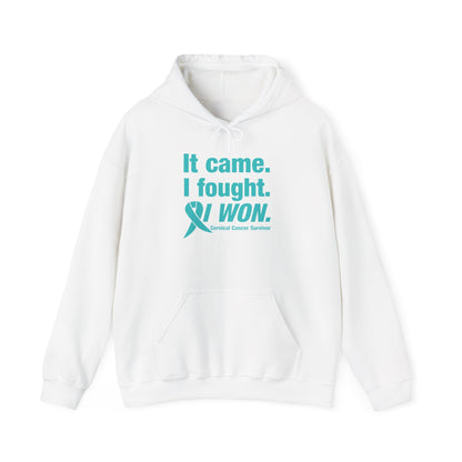 It Came I Fought I Won Cervical Cancer Awareness Adult Heavy Blend™ Hoodie