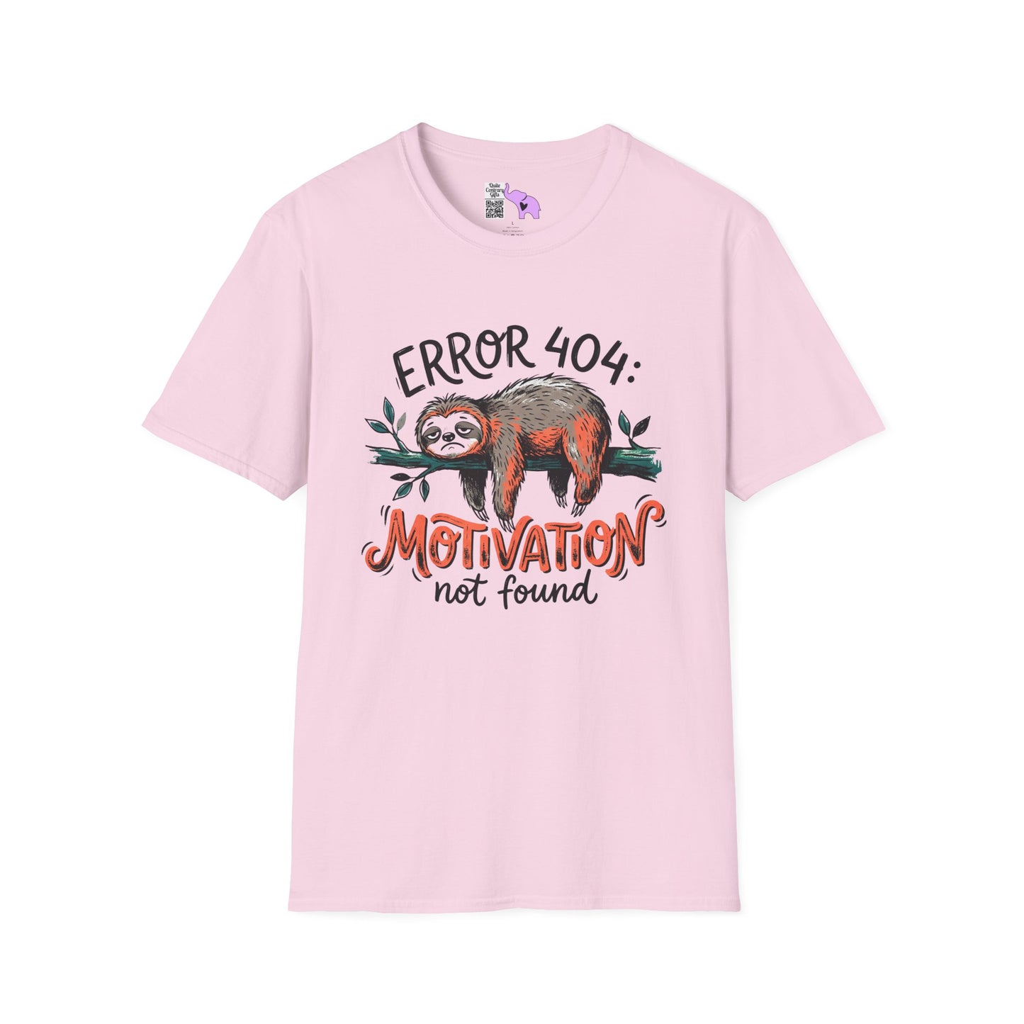 ""Error 404: Motivation Not Found (Sloth on Branch) Adult T-shirt