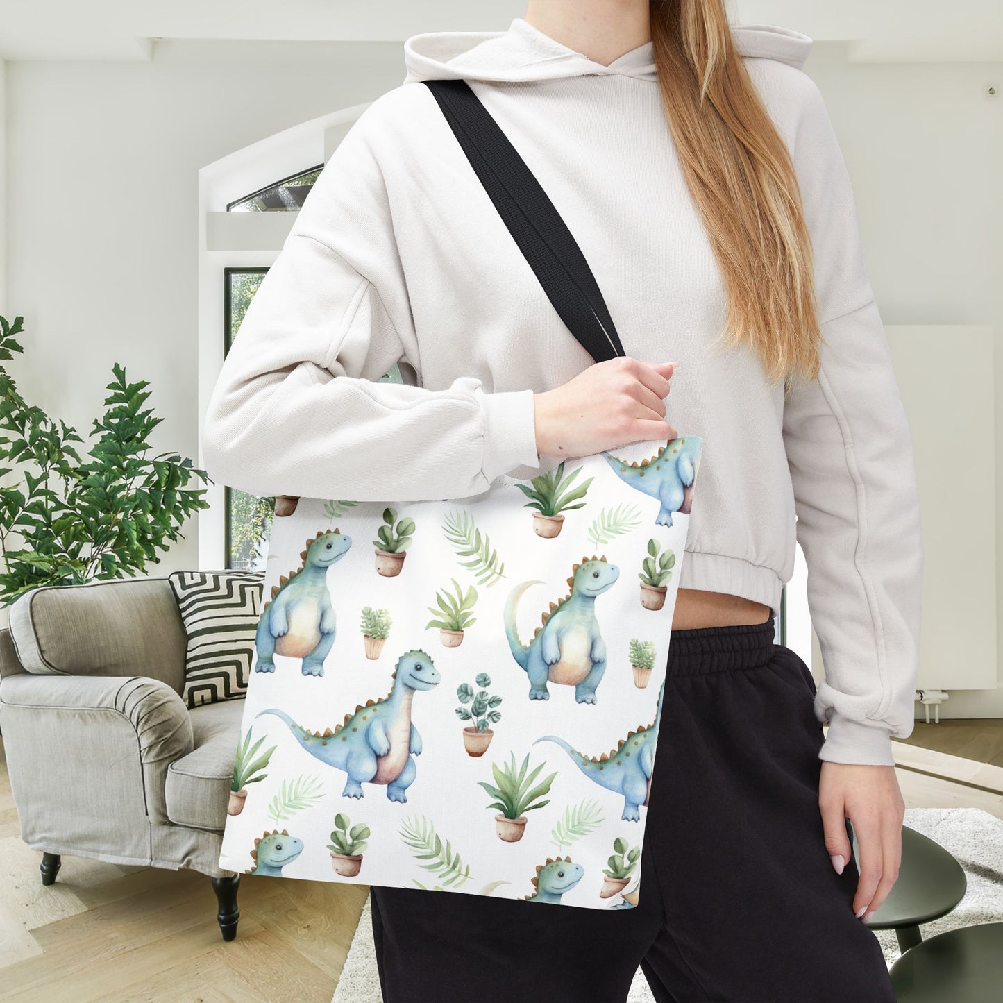 Adorable Dinosaurs Canvas Tote Bag
