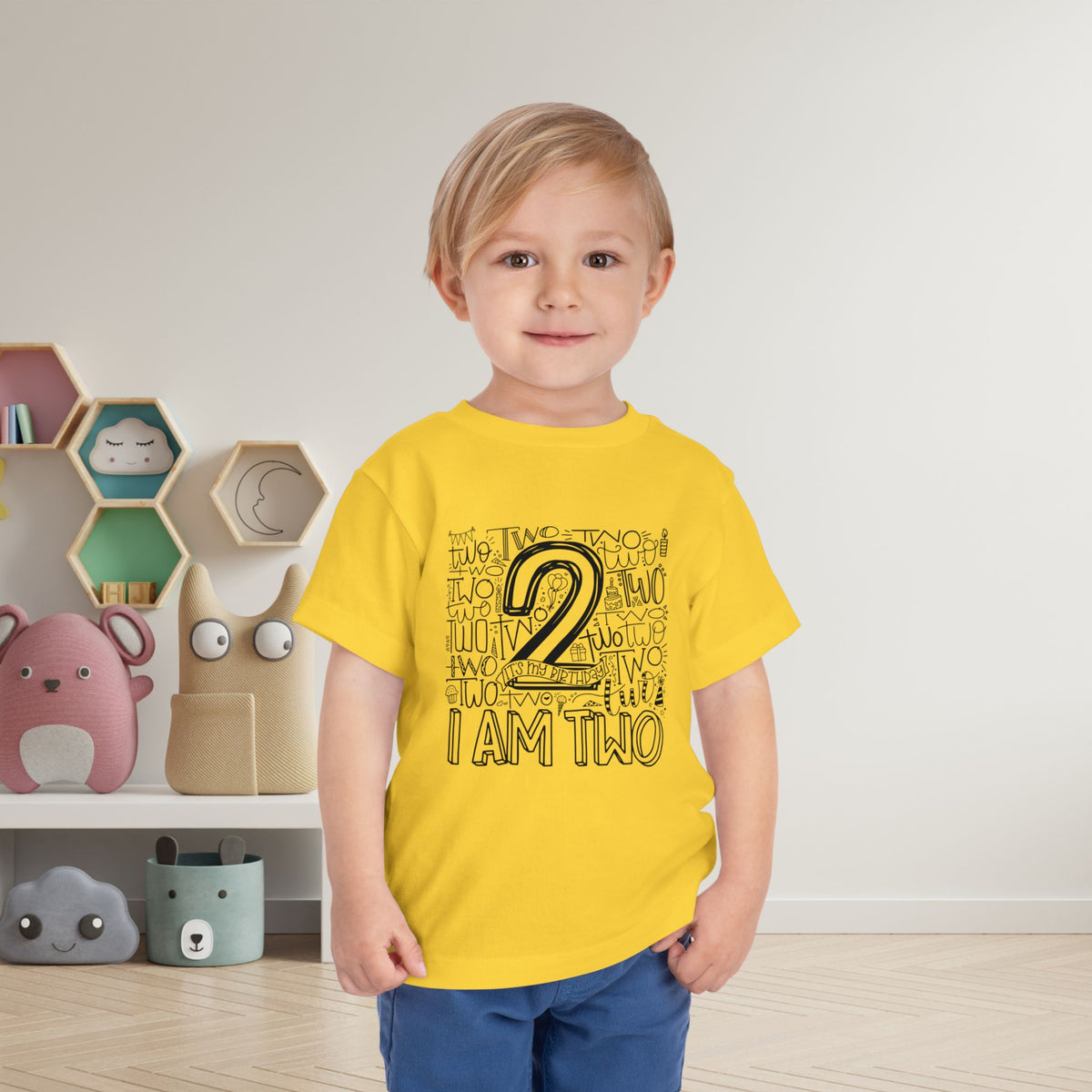 I Am Two Typography Toddler Tee