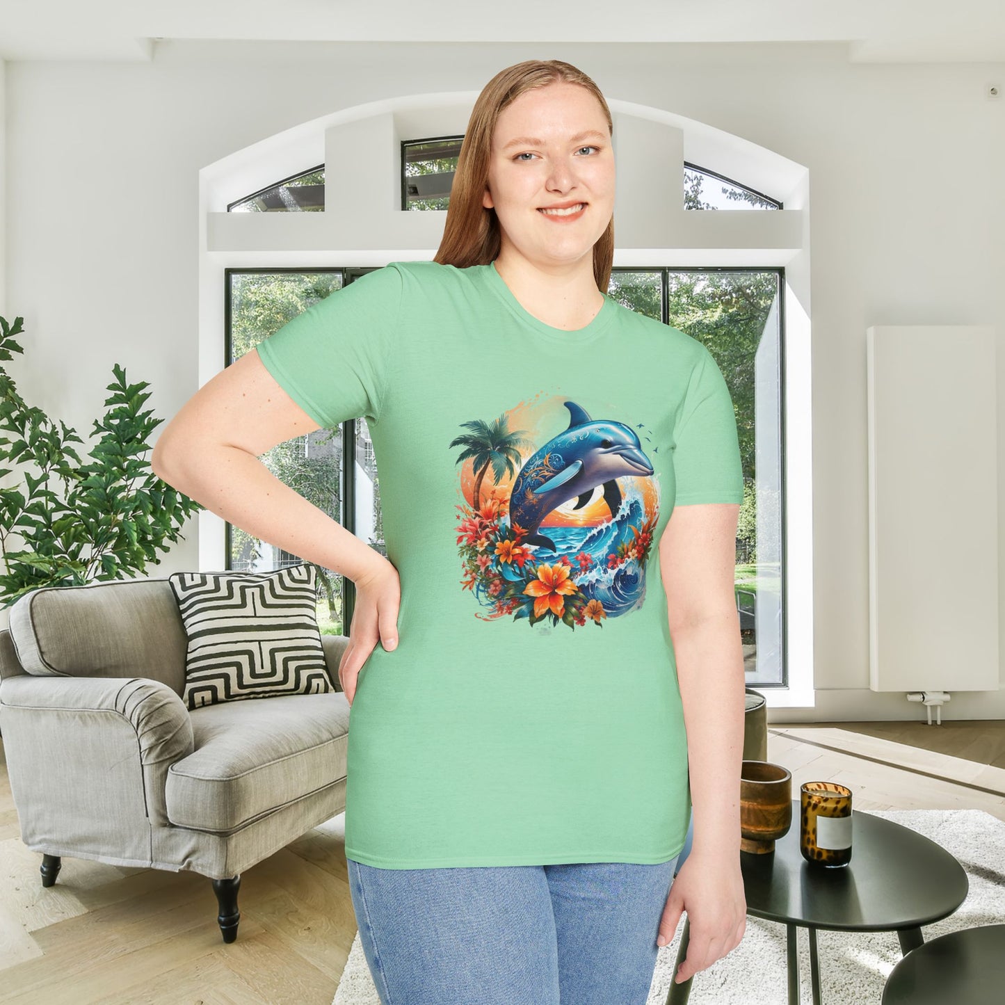 Tropical Dolphin Adult T-shirt