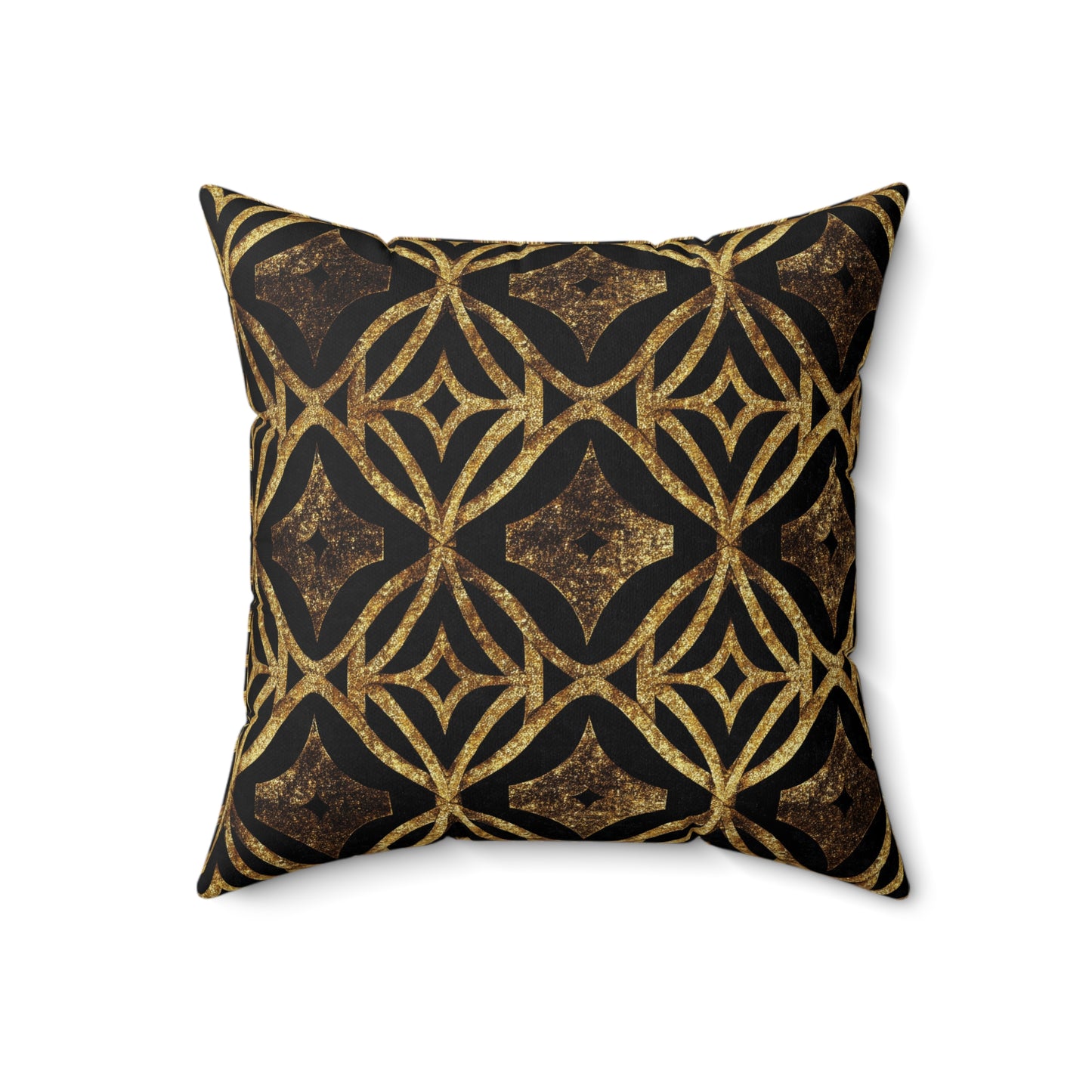 Golden Star Lattice Throw Pillow