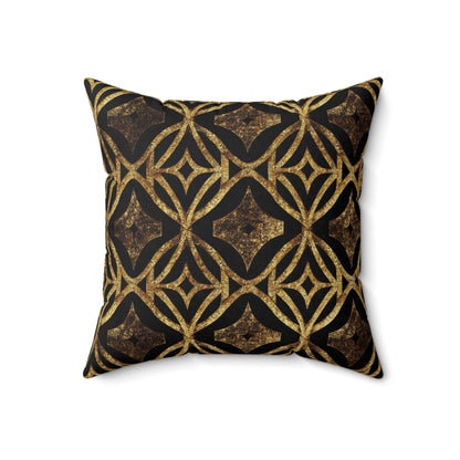 Golden Star Lattice Throw Pillow