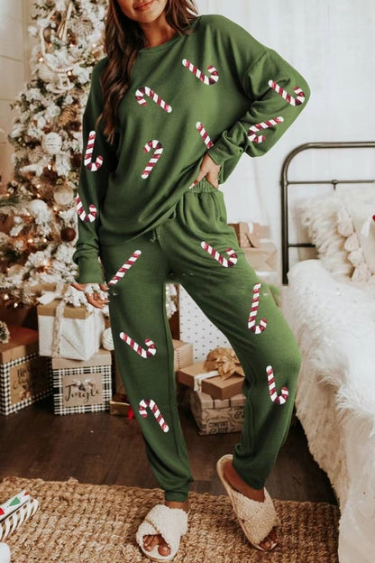 Women's Christmas Long Sleeve Cozy Pajama Two-piece Sets