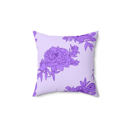Royal Orchid Peonies Throw Pillow