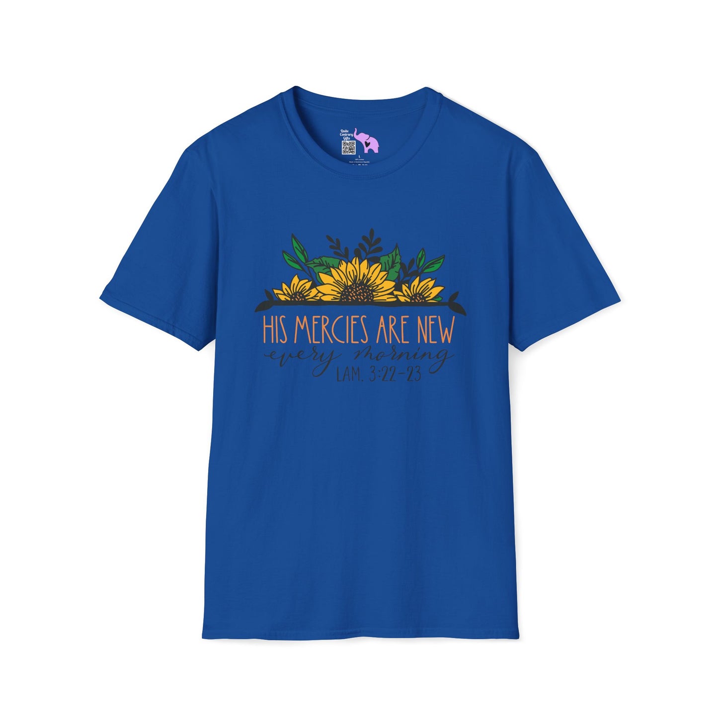 His Mercies Are New Every Morning Lam. 3:22-23 Adult T-shirt