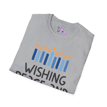 Hanukkah Wishing Peace & Light Adult T-shirt