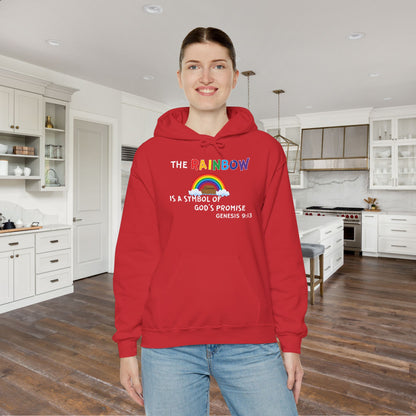 The Rainbow is a Symbol of God's Promise Heavy Blend™ Hooded Sweatshirt
