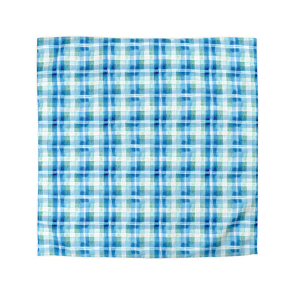 Ocean Sunset Plaid Microfiber Duvet Cover