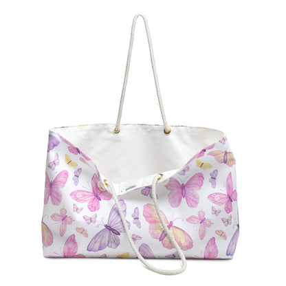 Pastel Butterfly Dreams Weekender Bag