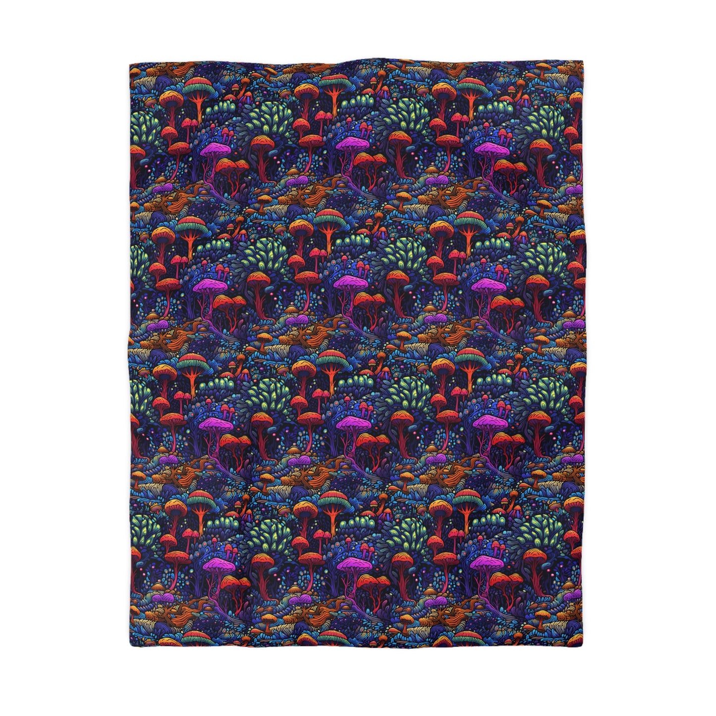 Trippy Mushrooms Microfiber Duvet Cover