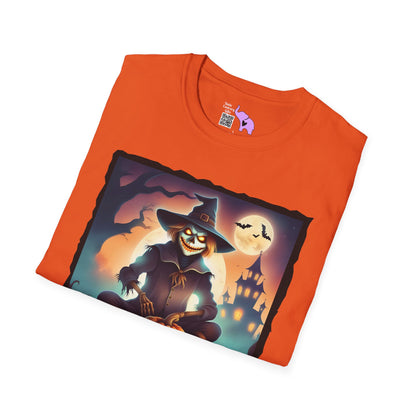 Halloween Scarecrow w/Pumpkins Adult T-shirt