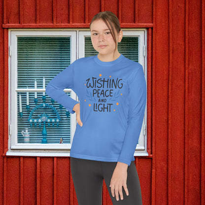 Hanukkah Wishing Peace & Light 3 Youth Long Sleeve Tee