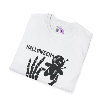 Halloween Vibes (Skeleton Hand & Voodoo Doll) Adult T-shirt