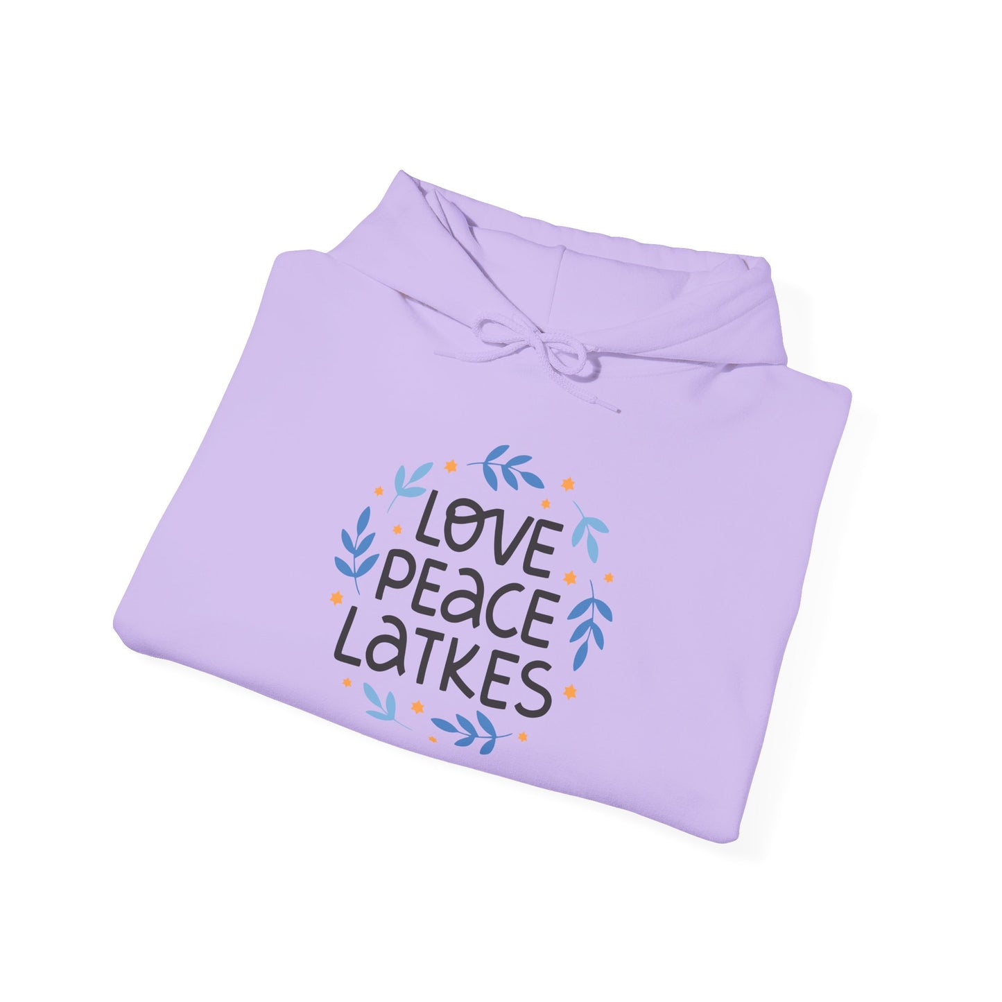Hanukkah Love Peace Latkes Adult Heavy Blend™ Hooded Sweatshirt