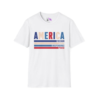 America Freedom Brave Independence Power Adult T-shirt