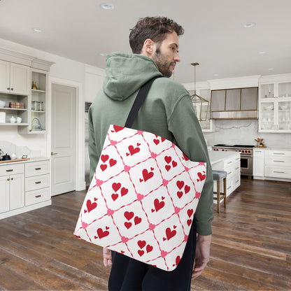 Cupid’s Lattice Canvas Tote Bag