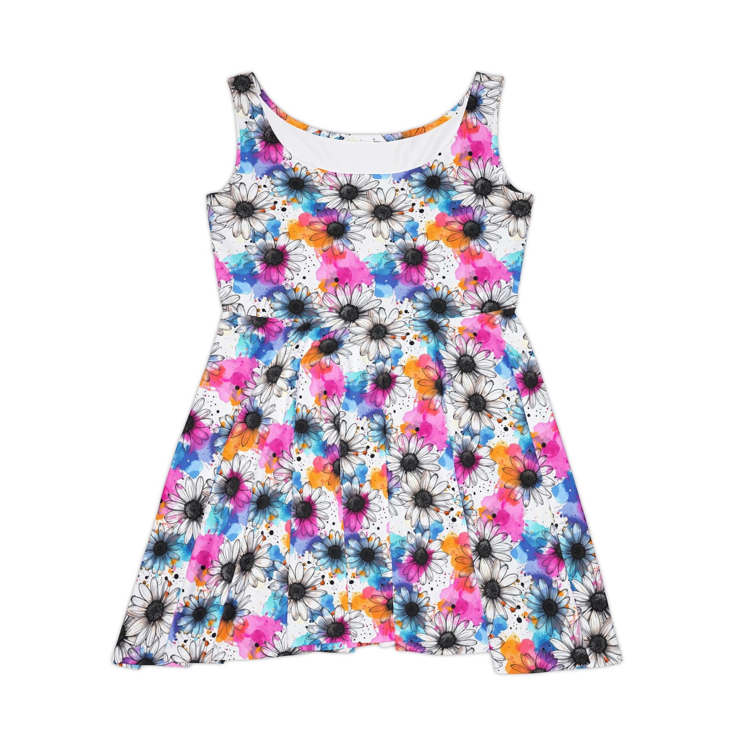 ""Watercolor Daisy Dream Women's Skater Dress