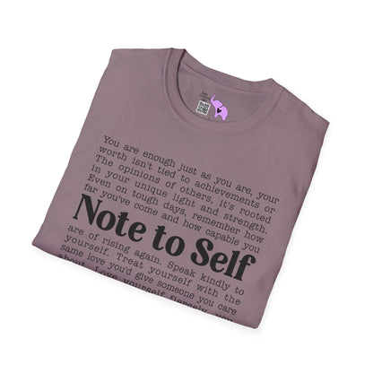 Note To Self... Adult T-shirt