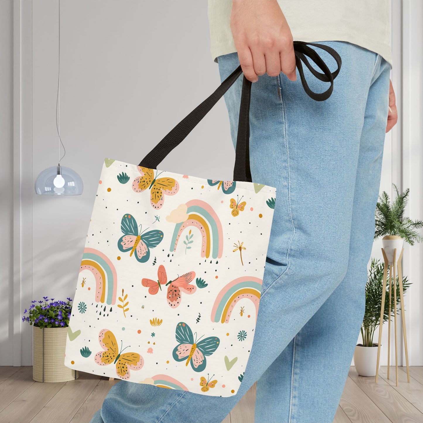 Whispering Wings & Rainbows Canvas Tote Bag