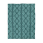 Teal Lace Pattern Microfiber Duvet Cover