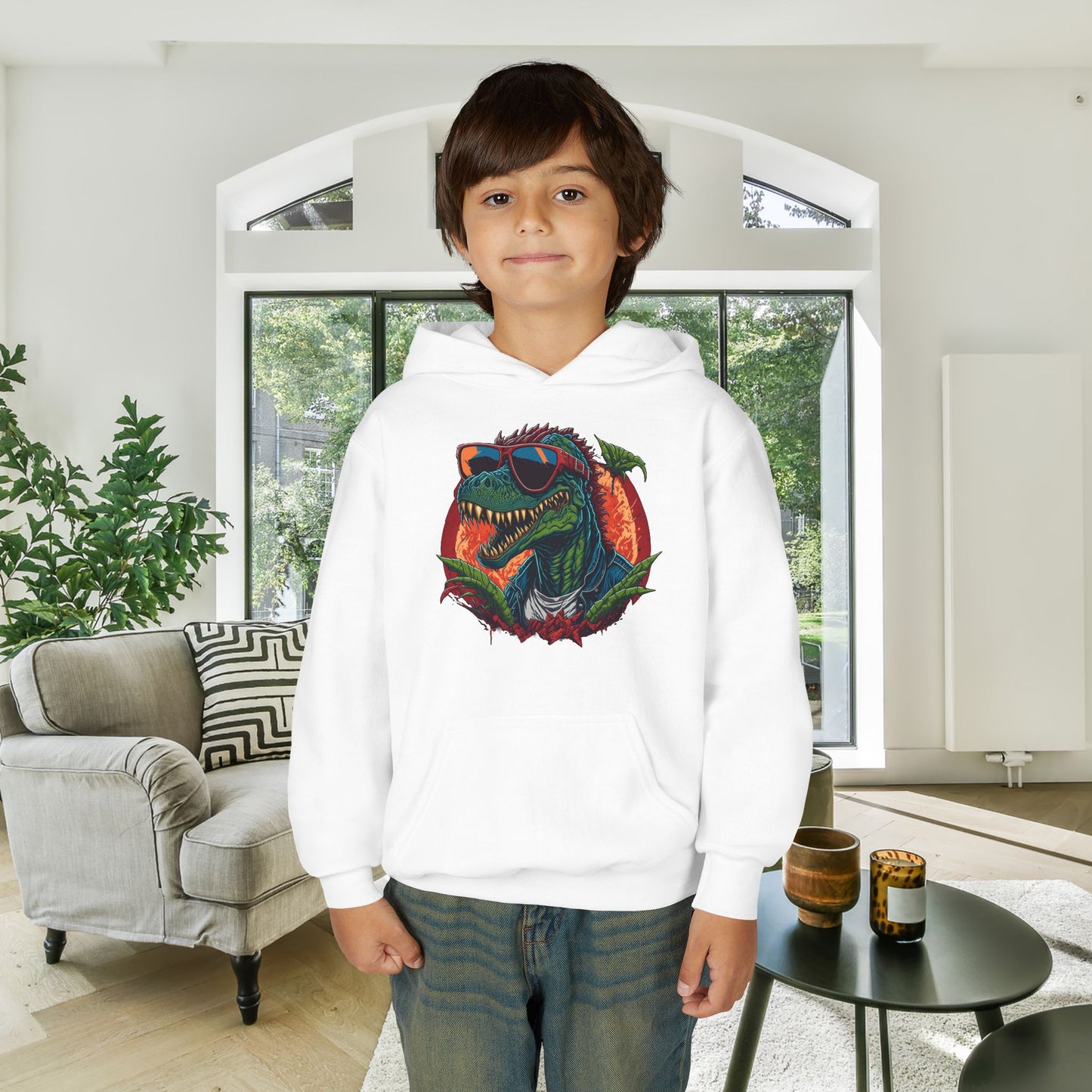 Cool Dinosaur Youth Hoodie