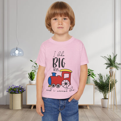 I Like Big Toys and I Cannot Lie (Train) Heavy Cotton™ Toddler T-shirt