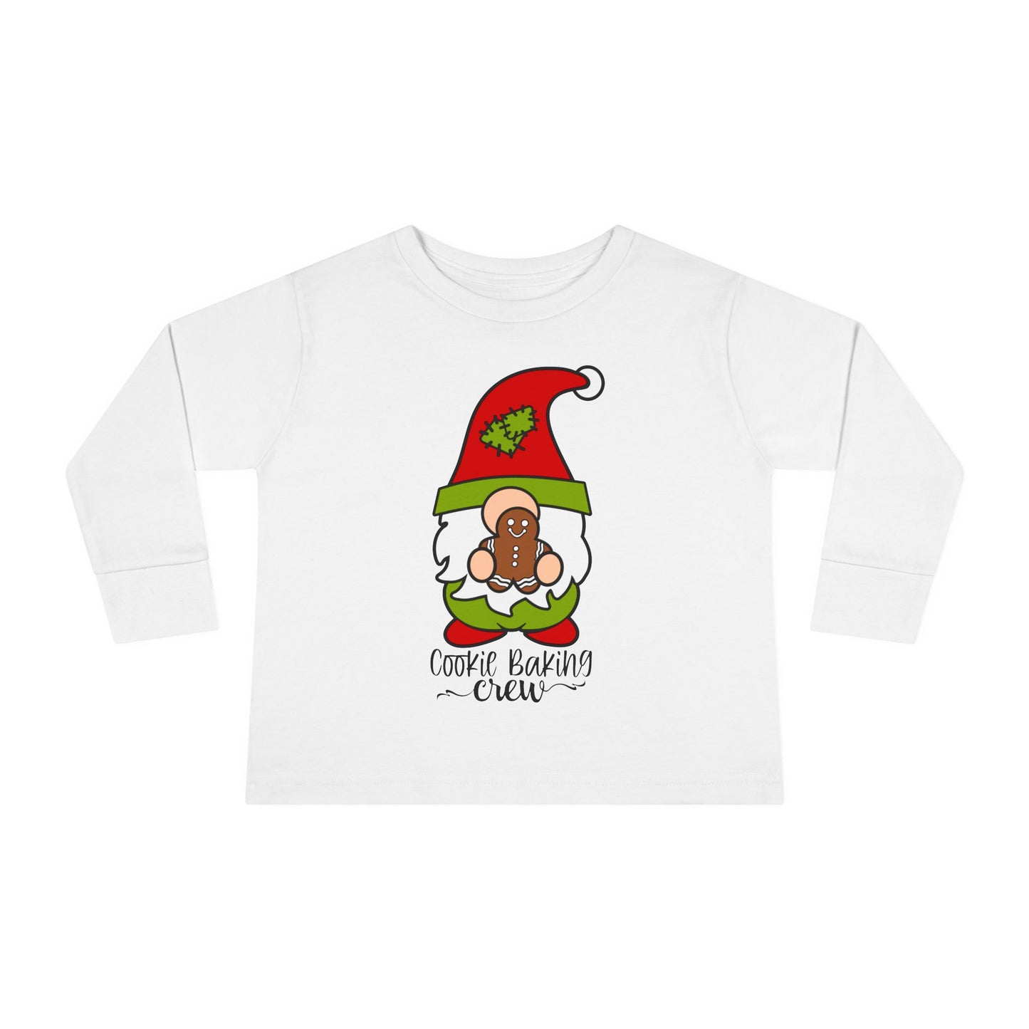 Cookie Baking Crew Gnome Toddler Long Sleeve Tee