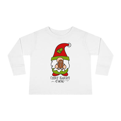 Cookie Baking Crew Gnome Toddler Long Sleeve Tee