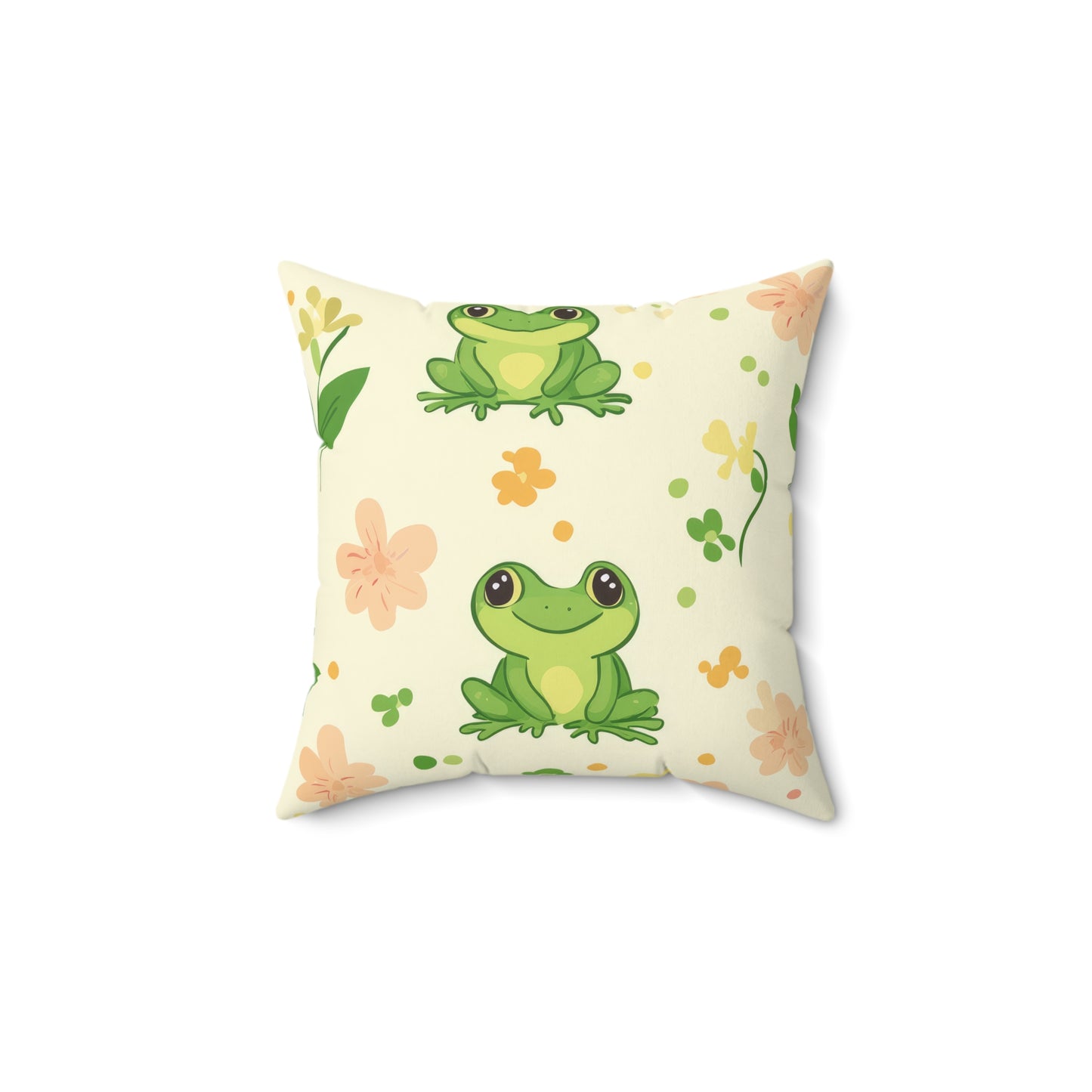 Froggy Meadow Throw Pillow