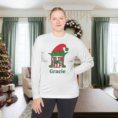I'm The Sweet Elf Personalized Adult Long Sleeve Tee