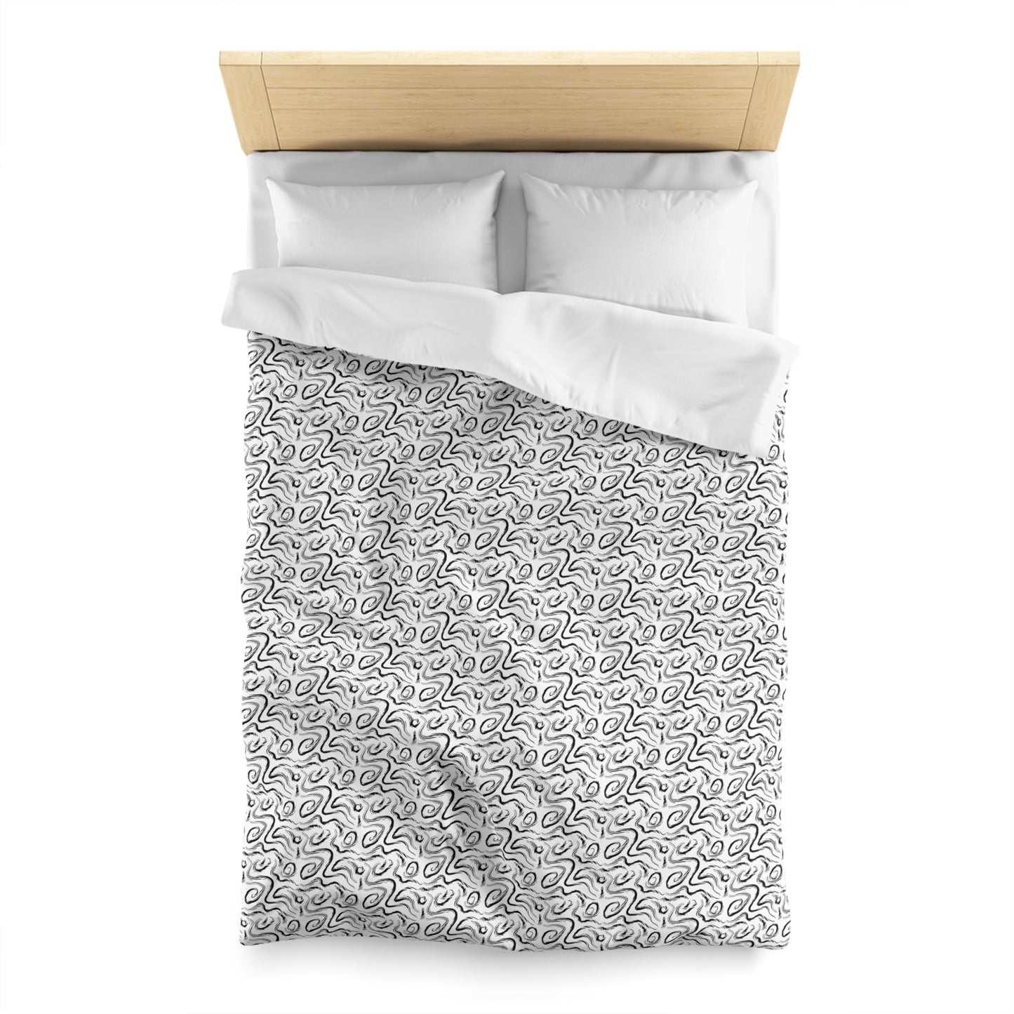 Grunge Scribbles Microfiber Duvet Cover