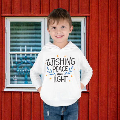 Hanukkah Wishing Peace & Light 3 Toddler Pullover Fleece Hoodie