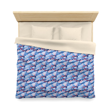 Azure Kumo Flow Microfiber Duvet Cover