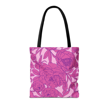 Blush Peony Garden Canvas Tote Bag