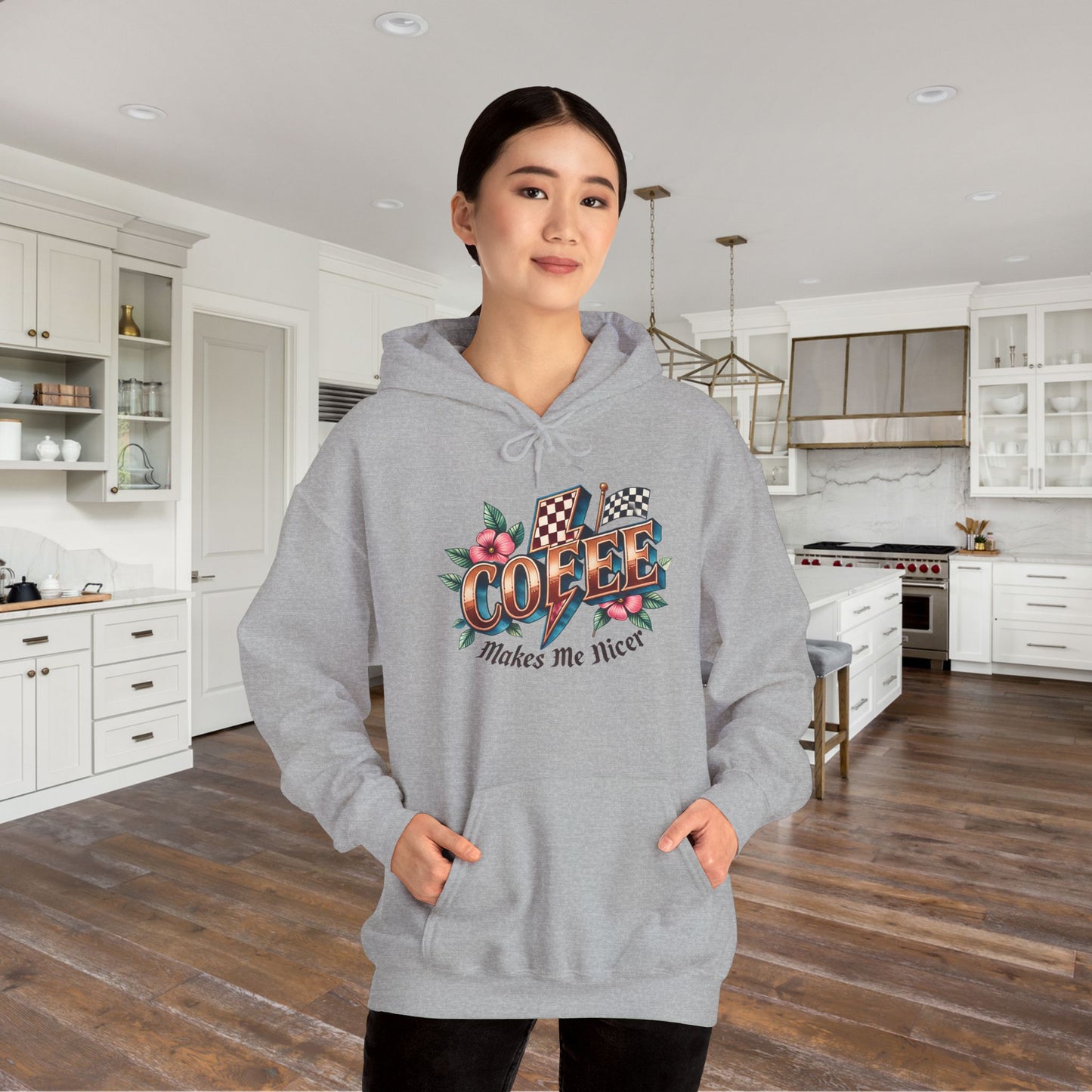Coffee Makes Me Nicer Heavy Blend™ Hooded Sweatshirt