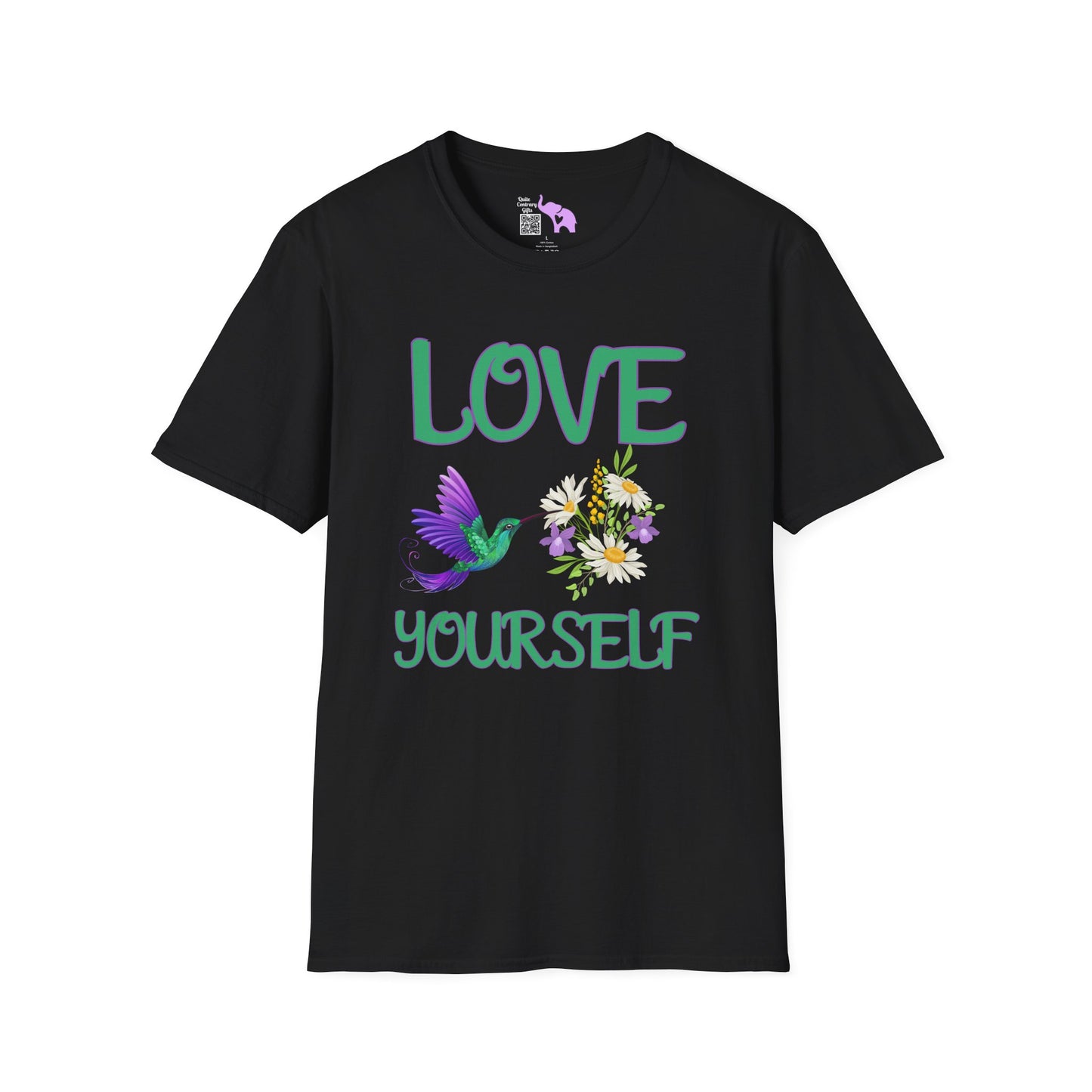 Love Yourself w/Hummingbird Adult T-shirt
