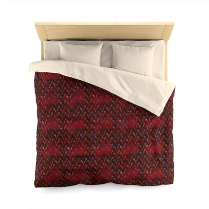 Ruby Night Blossoms Microfiber Duvet Cover