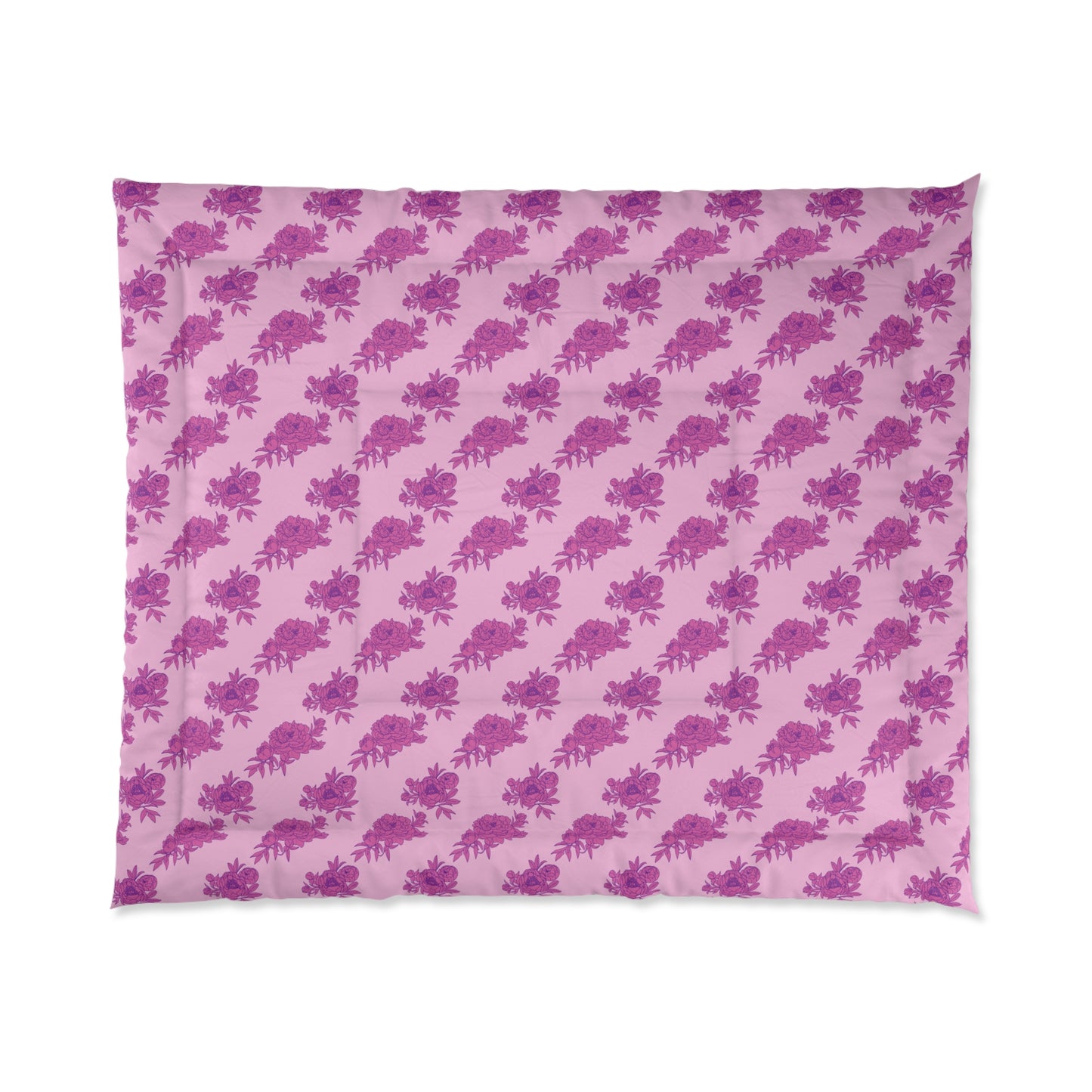 Bubblegum Bloom Peonies Comforter