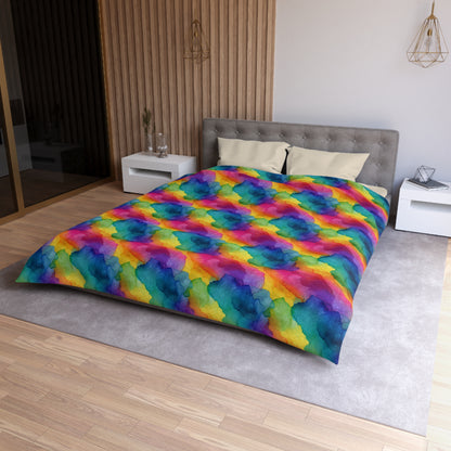 Rainbow Watercolors Duvet Bedding Set